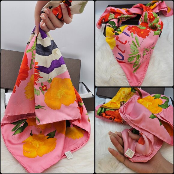 Gucci Exquisite Floral 33" Silk Scarf - Picture 17 of 17